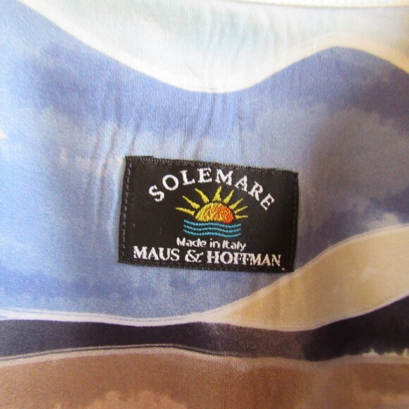 Solemare Maus & Hoffman Mens XL Button Up Shirt All Over Print Sea Sand - Picture 3 of 10